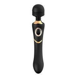 Masážní hlavice a vibrátor 2v1 CLEOPATRA Wand Massager black